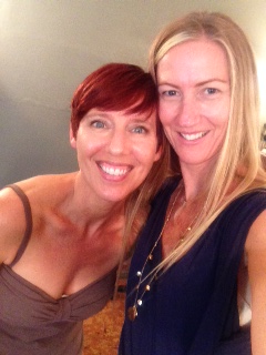 Tina Hoffman -Owner of Hair Sanctuary & me with my new fiery red 'do!